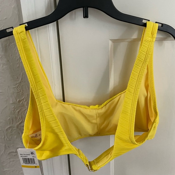 NWT Salt Cove Juniors Mint Spark Variegated Bikini Top Yellow - Picture 3 of 3